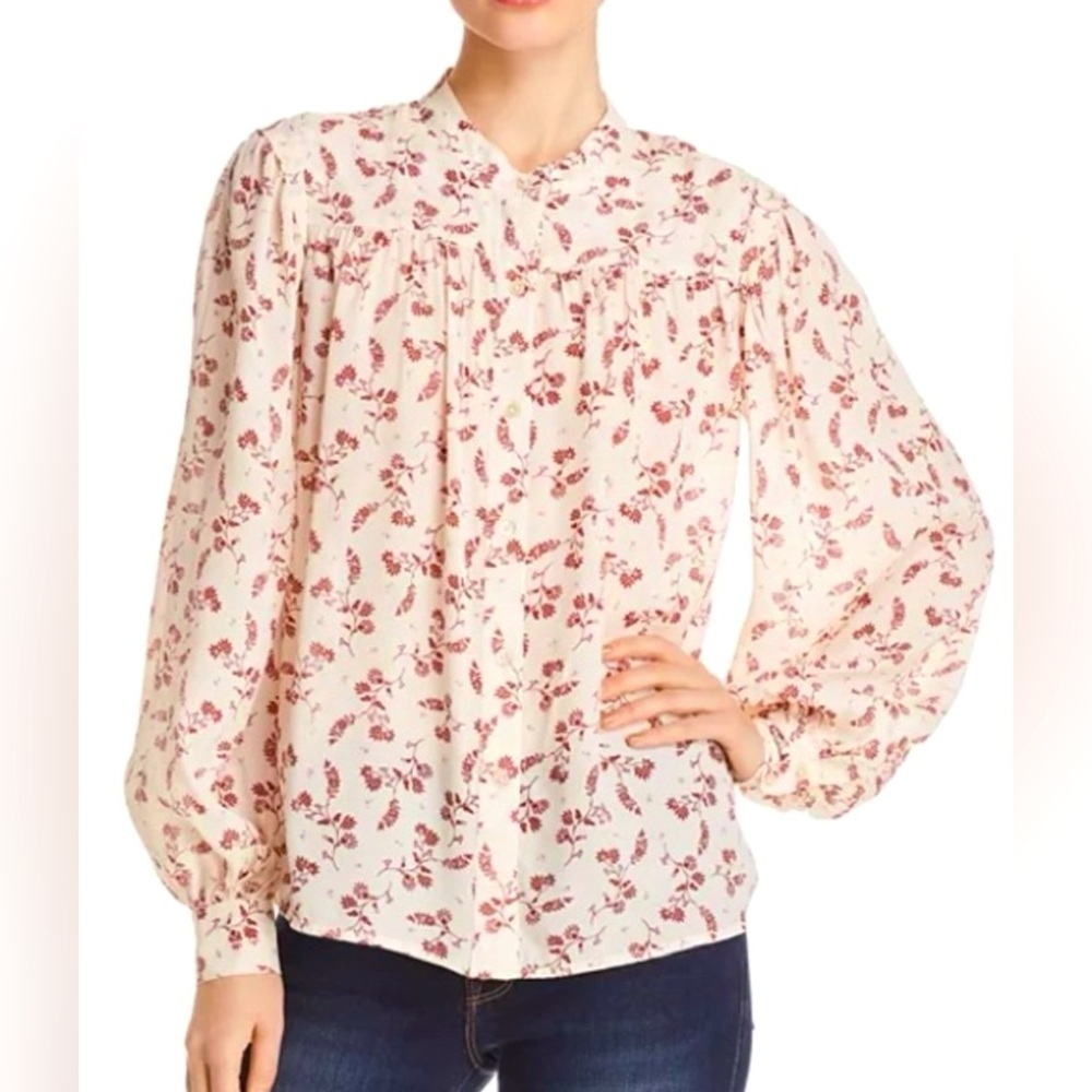 FRAME Sz S Voluminous Blouson-Sleeve
Floral Blouse - Picture 2 of 7